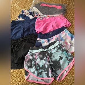 Huge Lot/Bundle of Girls Running Shorts 6 from Athleta/1 from Ivviva Size 12